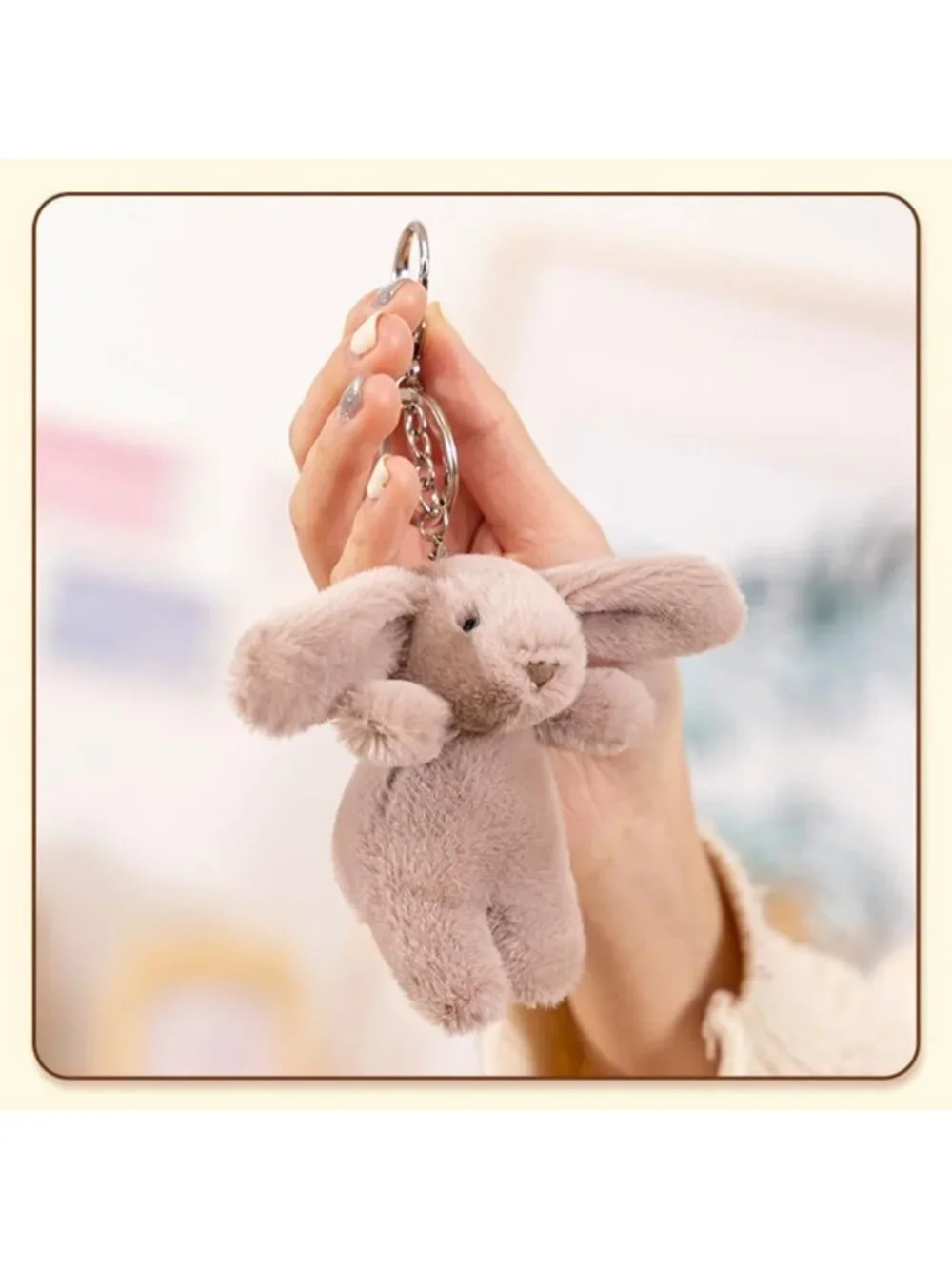 Adorable Mini Bunny Plush Keychain for Backpack - 3.5